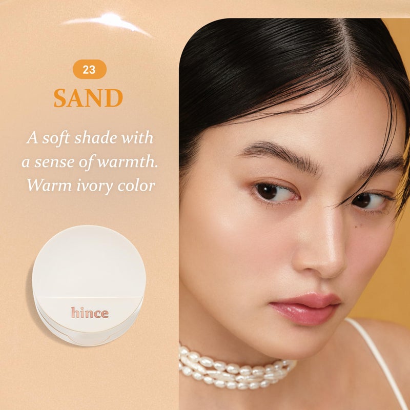 hince Second Skin Glow Cushion-12g | Skin Foundation dewy, glow, long-lasting, classy, clean beauty, lightweight, natural look,refreshing, moisturizing, slim fitting texture (SAND, 23) - Image 3